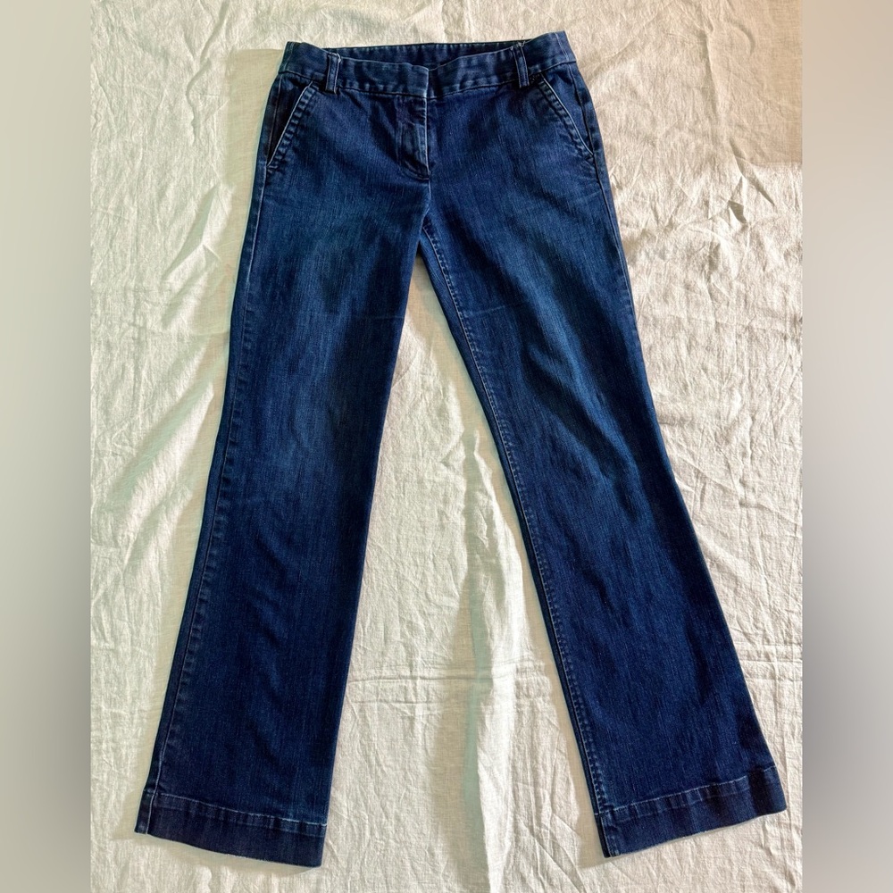J. Crew Women's Sz 8T Wide Leg Dark Blue Jeans